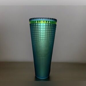 STARBUCKS Green Jelly Acrylic Grid Tumbler Limited Edition 2022 24oz